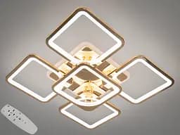 Люстра стельова LED Diasha 8060/4+1G, 150W, 6500K, золото, сучасний стиль з пультом та диммером