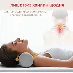 Ортопедична подушка валик велюрова 43x15 см Сіра (89700001) - мініатюра 5