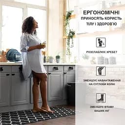 Килимки кухонні Lovely Svi з ефектом пам'яті - антиковзаючі - водонепроникні ергономічні, 44x119x 1 см Чорні - мініатюра 4