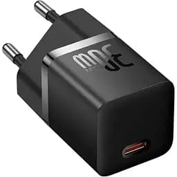 Мережевий зарядний пристрій Baseus GaN5S Fast Charger 1Type-C 30 W EU P10162504113-00 Black