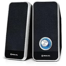 Колонки 2.0 REAL-EL S-80 черный, 2 x 3 Вт, пластиковый корпус, питание от USB, управление спереди (S-80)