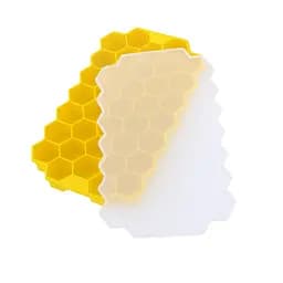 Многоразовая силиконовая форма для приготовления льда с крышкой в виде сот, Kitchen Master Желтый 87745