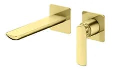 Смеситель для умывальника Kohlman Experience Gold + Box скрытого монтажа QW180E-GD Золотой