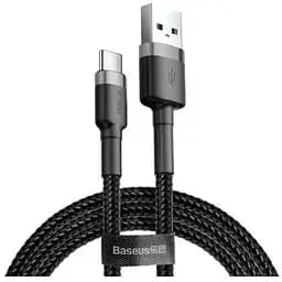 Дата кабель USB 2.0 AM to USB-C 3.0m 2A Gray-Black Baseus (CATKLF-UG1)