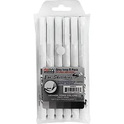 Набор мультилайнеров Marvy серые оттенки 6 шт.  