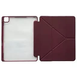 Чохол Smart Case Clear+stylus для Apple iPad Pro 11 2024 темно-червоний