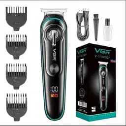 Аккумуляторный триммер для стрижки волос и бороды с USB и LED-дисплеем VGR V-075