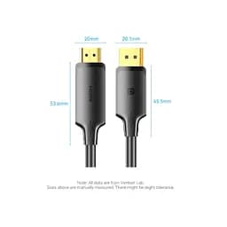 Кабель мультимедійний DisplayPort M to HDMI M 1.8m 4K black Vention (HFOBAC) - мініатюра 6