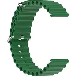 Ремінець для Samsung Galaxy Watch 4 44mm - темно-зелений ширина кріплення 20мм силікон Watchbands Hump (W22-5WB10289017)