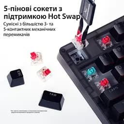 Клавіатура HyperX Alloy Origins 2 65key Red USB-A Hot-Swap EN/UA RGB Black (B4QS3AA) - мініатюра 13