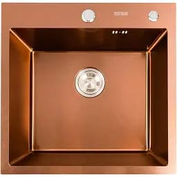 Кухонна мийка Platinum Handmade PVD з нержавіючої сталі 3 мм квадратна 50x50x22 см бронза (SP000032262)