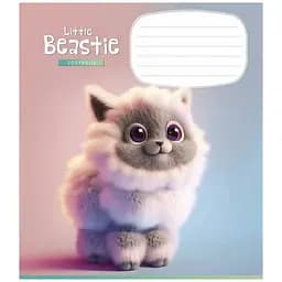 Тетрадь ученическая Little beastie Школярик 012-3248C-4 в косую линию 12 листов
