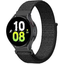 Ремінець нейлоновий на липучці BeWatch для Samsung Galaxy Watch 4/5/6 Чорний (1011301.2UW)