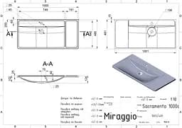 Умивальник Miraggio Sacramento mirastone gray 0000437, Сірий - мініатюра 3