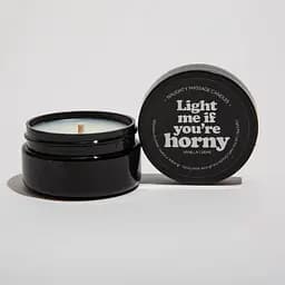 Масажна свічка міні з ароматом ванільного крему Light Me if You're Horny 50g - мініатюра 2