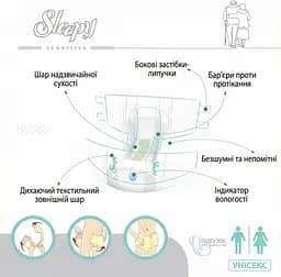 Підгузки для дорослих Sleepy Sensitive Adult M (85-125 см) для чутливої шкіри 30 шт. - мініатюра 2