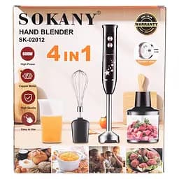 Блендер занурювальний Sokany SK-02012 з 2 насадками, чорний Sokany SK-02012B - мініатюра 14