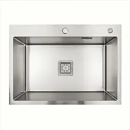 Кухонная мойка нержавейка Platinum Handmade 70x50 HSB (квадратный сифон 3,0/1,0), Нержавеющая сталь