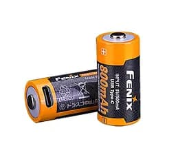 Акумулятор 16340 Fenix 800mAh Li-ion Type-C (Чорно-жовтий) - мініатюра 2