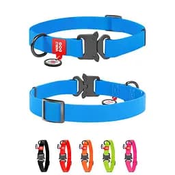 Нашийник для собак водостійкий Waudog Waterproof з QR-паспортом металічна пряжка-фастекс Ш 25 мм Д 38-58 см блакитний - мініатюра 2