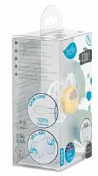 Силіконова симетрична пустушка Nuvita Air55 Cool Love, 6-12 міс., жовтий (NV7085SC) - мініатюра 3