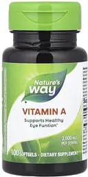 Вітамін А Nature's Way Vitamin A 3000 mcg, 100 капсул для підтримки очей та імунної системи.