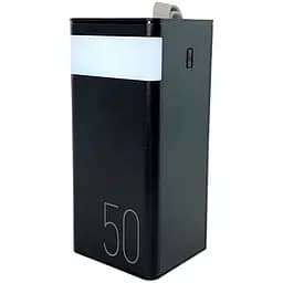 Павербанк Remax RPP-321 / 50000мАг / 22,5 Вт / USB-C + USB-A + microUSB / PD + QC / з ліхтариком / Чорний