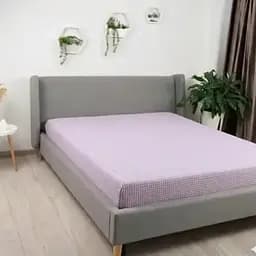 Простирадло Бамбук Світло-лілове м'яке завдовжки 2,00 × 2,30 м для двоспального різання