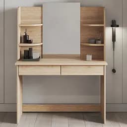 Туалетний столик із дзеркалом та поличками з ДСП F-114 Дуб Сонома