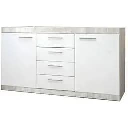 Комод у вітальню ВМК Кетлін KOM2D4S Бетон/Німфея альба (GRB-1500)