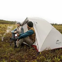 Намет двомісний Star-River 2 Updated Naturehike (NH17T012-T) з футпринтом - сіро‑червоний, Сірий - мініатюра 6