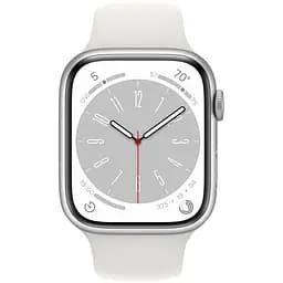 Apple Watch Series 8 GPS, 45mm, Silver, Спортивний ремінець білого кольору (Grade C) Seller Refurbished - мініатюра 2