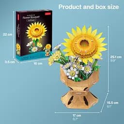 Тривимірна головоломка-конструктор Cubic Fun Flower Bouquet Sunflower Букет квітів Соняшник (W3303h) - мініатюра 7