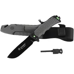 Ніж Ganzo G8012V2-GY з паракордом сiрий