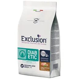 Корм Exclusion Diabetic Medium & Large Breed зі свининою для собак середніх та великих порід із цукровим діабетом 12 кг