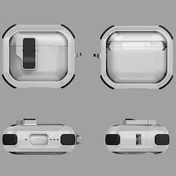 Футляр протиударний Locking Button для навушників Airpods 4 White - мініатюра 3