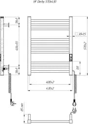 Електрична рушникосушарка HF Derby 570x430 white matte 6.1.0400.06.WM, Білий матовий, універсальне (коннектор), Електронний - мініатюра 5