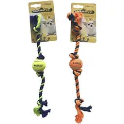 Игрушка для мелких собак Croci Мини теннисный мяч на канате оранжевая 16 см