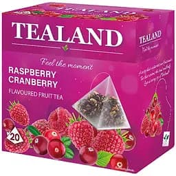 Чай фруктовий Tealand Aspber&Cranberry, малина та журавлина, в пірамідках, 40 г