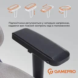Ігрове крісло GamePro Size L Fabric Light Grey (FGC750LG) - мініатюра 17
