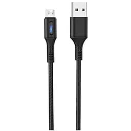 Кабель Hoco U79 Admirable smart power off charging data cable for Micro Чорний