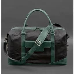 Дорожная сумка из конваса и натуральной кожи Crazy Horse зеленая