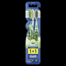 Зубна щітка Oral-b Біо, середня, 2 шт., зелений (81703060)