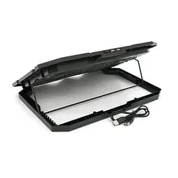 Підставка під ноутбук IceCoorel K22, 10-17", 2*125мм+2*70мм 2600±10% RPM, корпус пластик+алюміній, 385x280x28mm, Black, Box, Q10 - мініатюра 2
