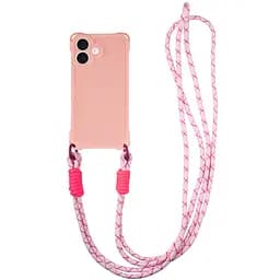 Чохол Epik TPU CrossBody with straps для Apple iPhone 16 Plus 6.7 Pink