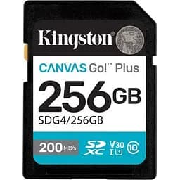 Карта пам'яті Kingston 256GB SDXC сlass 10 UHS-I U3 V30 Canvas Go Plus G4 (SDG4/256GB)