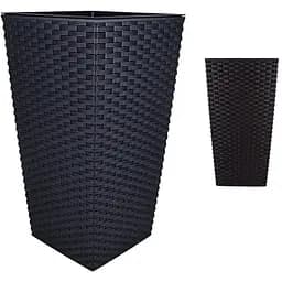 Вазон Lamela 19 см з вкладом ротанг графіт (000028046)