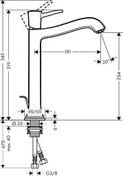 Змішувач для умивальника Hansgrohe Metropol Classic 31303000 Хром - мініатюра 2