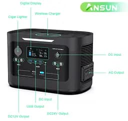 Портативна зарядна станція Ansun Portable Power Station 1000W 923Wh - мініатюра 3