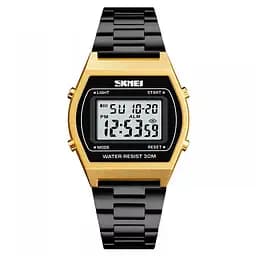 Наручний електронний ретро годинник Skmei 1328 Золотистий